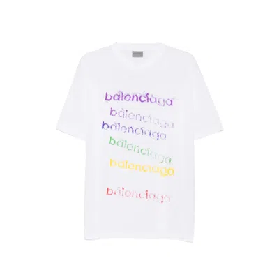 Balenciaga Logo-print Cotton T-shirt In White