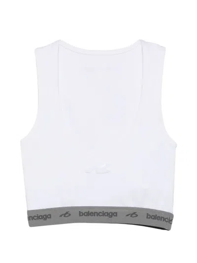 Balenciaga Techwear Bra Tank Top In Technical Fabric In White