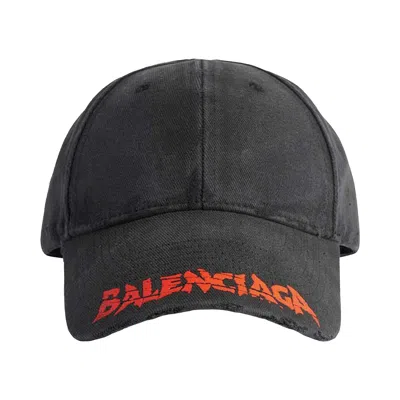 Pre-owned Balenciaga Logo-print Distressed Cap 'black' | Men's Size M