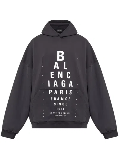 Balenciaga Logo-print Hoodie In Black