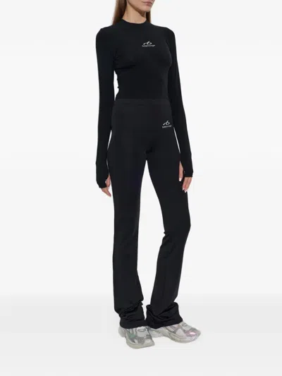 Balenciaga Logo-print Leggings In Black
