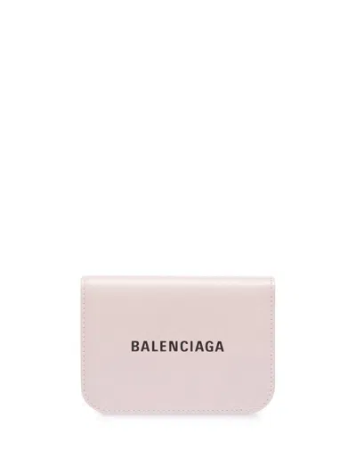 Balenciaga Logo-print Mini Cash Wallet In Blue