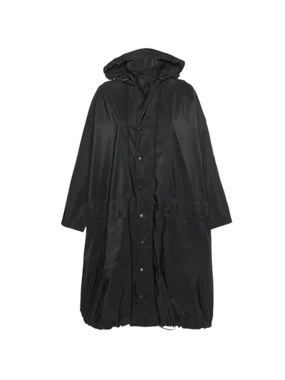 Pre-owned Balenciaga Logo-print Oversized Raincoat In Black