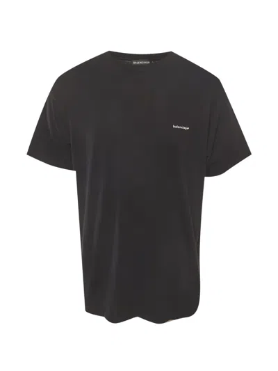 Pre-owned Balenciaga Logo-print Oversized T-shirt In Black