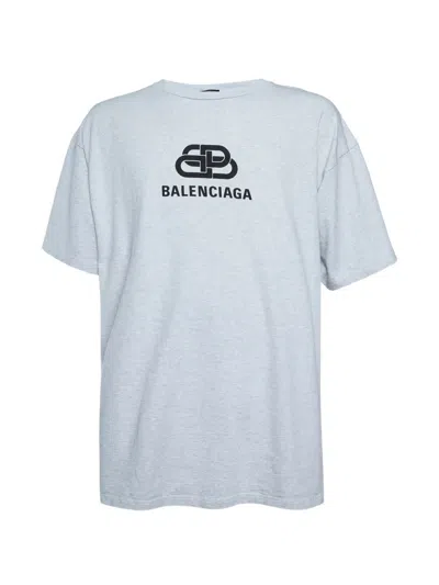 Pre-owned Balenciaga Logo-print Oversized T-shirt In Gray