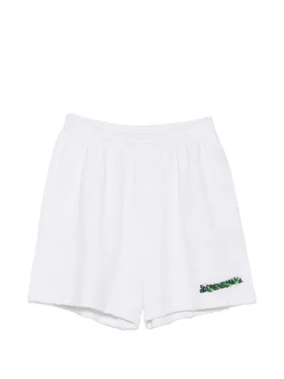 Balenciaga Logo-print Pocket Shorts In White