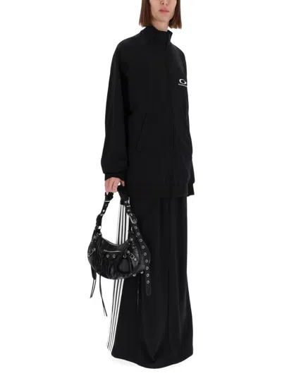 Balenciaga Logo-print Polyamide-cotton Sweatshirt In Black