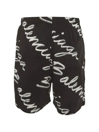Pre-owned Balenciaga Logo-print Regular-fit Shorts In Black