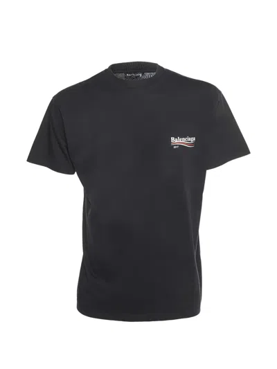 Pre-owned Balenciaga Logo-print Short-sleeve T-shirt In Black