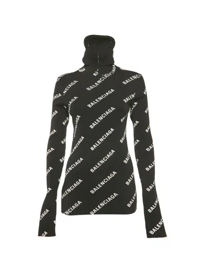 Pre-owned Balenciaga Logo-print Sweater In Black