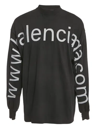 Pre-owned Balenciaga Logo-print Sweatshirt In Black
