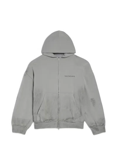 Balenciaga Logo-print Sweatshirt In Gray