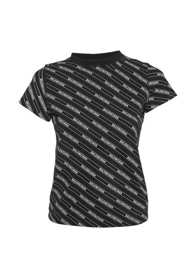 Pre-owned Balenciaga Logo-print T-shirt In Black