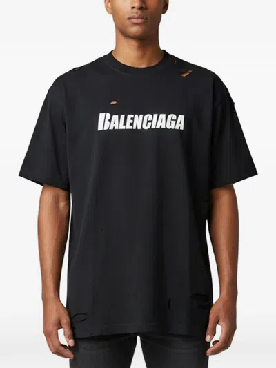 Pre-owned Balenciaga Logo-print T-shirt In Black