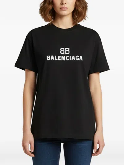 Pre-owned Balenciaga Logo-print T-shirt In Black