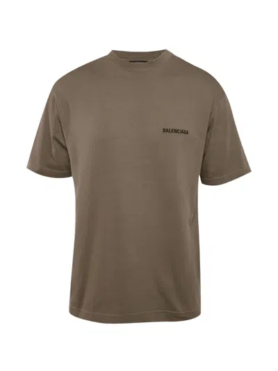 Pre-owned Balenciaga Logo-print T-shirt In Brown