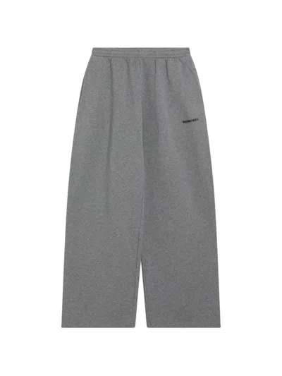 Balenciaga Logo-print Wide-leg Track Pants In Gray