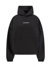 Balenciaga Logo Embellished Cropped Hoodie In Black