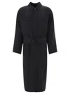 Balenciaga Trench Coat Belted 3/4 Sleeves In Black