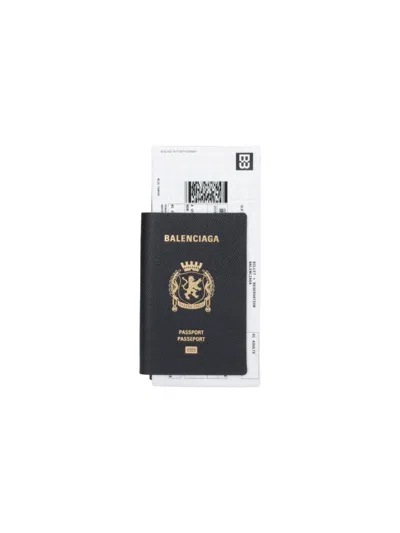 Balenciaga Long Black Wallet With Textured Finish