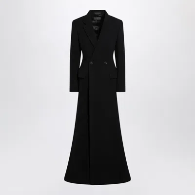 BALENCIAGA BALENCIAGA LONG BLACK WOOL BLEND COAT