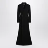 Balenciaga Black Wool Maxi Godet Coat In Black