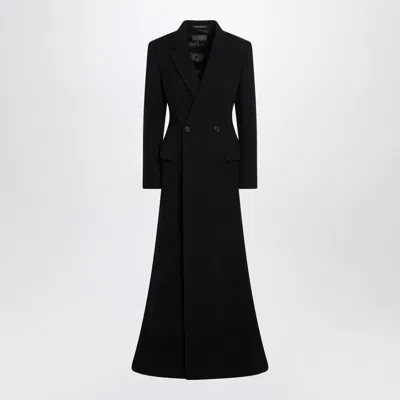 BALENCIAGA BALENCIAGA LONG BLACK WOOLBLEND COAT