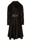 Balenciaga Women Long Coat In Brown