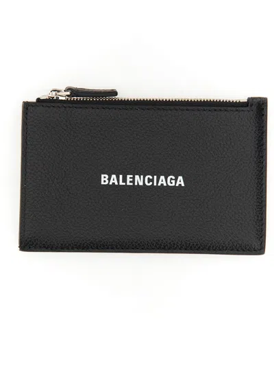 Balenciaga Logo-print Wallet In Black