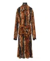 Balenciaga Knotted Ai Fur Print Maxi Dress In Brown