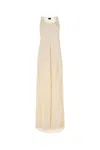 Balenciaga White Logo-print Racerback Gown In Neutral
