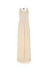 Balenciaga White Logo-print Racerback Gown In White