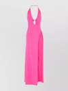 Balenciaga Long Halter Neck Dress Keyhole Detail In Pink