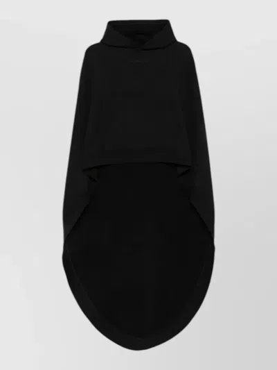 Balenciaga Long Hooded Sweatshirt Oversized Fit Pocket In Black