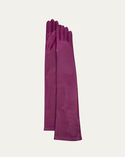 Balenciaga Long Lambskin Leather Gloves In Pink