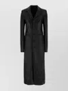 Balenciaga Long Length Leather Coat With Notched Lapel