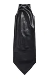 Balenciaga Long Lightweight Leather Top In Black