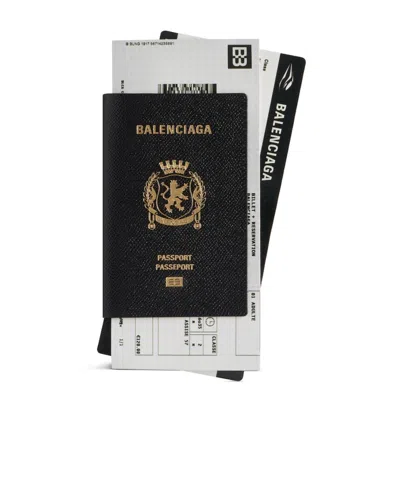 Balenciaga Long Passport Wallet In Black