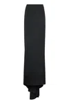 Balenciaga Elegant Black Satin Skirt With Train For Women