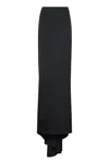 Balenciaga Elegant Black Satin Skirt With Train For Women In Black