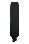 Balenciaga Elegant Black Satin Skirt With Train For Women In Black