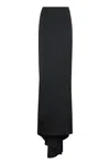 Balenciaga Elegant Black Satin Skirt With Train For Women In Black