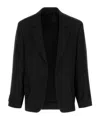 Balenciaga Black Twill And Denim Oversize Blazer In Black