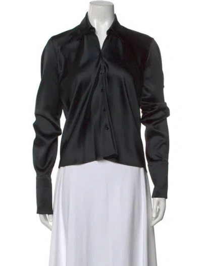 Pre-owned Balenciaga Long Sleeve Button-up Top In Black