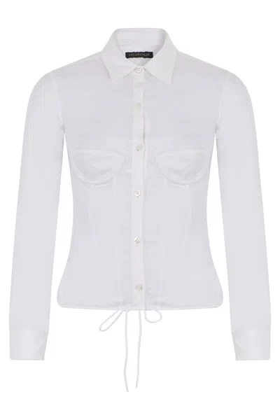 Balenciaga Long Sleeve Classic Cotton Shirt For Women In White
