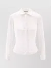 Balenciaga Long Sleeve Corset Shirt With Collared Design In White