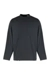 Balenciaga Long Sleeve Cotton T-shirt In Black