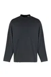 Balenciaga Long Sleeve Cotton T-shirt In Black