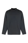 Balenciaga Long Sleeve Cotton T-shirt In Black
