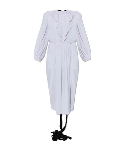Balenciaga Long Sleeve Dress In White